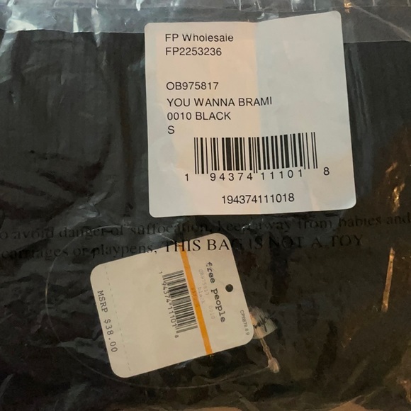 NWT S Free People You wanna brami crochet black final sale price - Picture 5 of 12